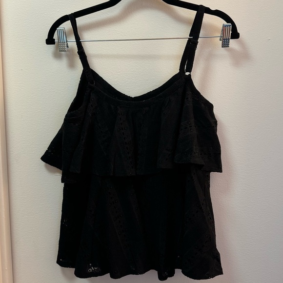NWOT INC International Concepts Black Lace Top - Picture 1 of 3